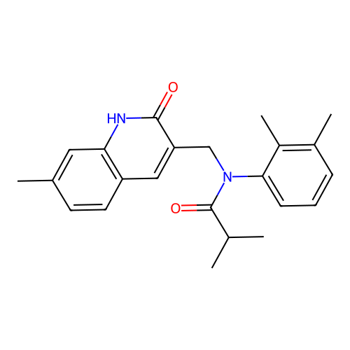 N-(2,3-dimethylphenyl)-2-methyl-N-[(7-methyl-2-oxo-1H-quinolin-3-yl)methyl]propanamide structure