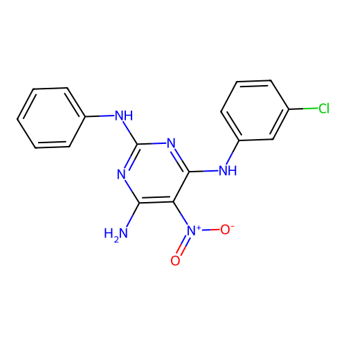[6-Amino-5-nitro-2-(phenylamino)pyrimidin-4-yl](3-chlorophenyl)amine structure