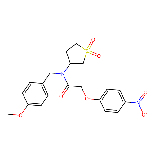 N-(1,1-dioxidotetrahydrothiophen-3-yl)-N-(4-methoxybenzyl)-2-(4-nitrophenoxy)acetamide structure