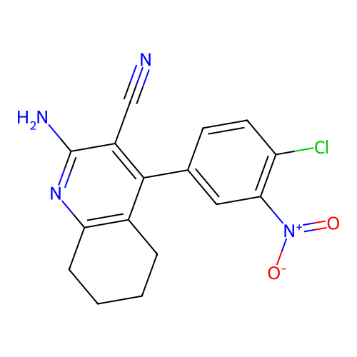 2-Amino-4-(4-chloro-3-nitrophenyl)-5,6,7,8-tetrahydroquinoline-3-carbonitrile structure
