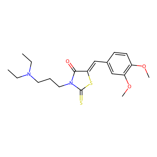 (Z)-3-(3-(diethylamino)propyl)-5-(3,4-dimethoxybenzylidene)-2-thioxothiazolidin-4-one structure