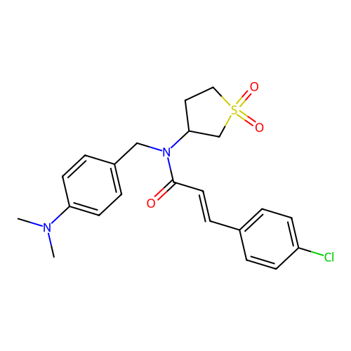 (2E)-3-(4-chlorophenyl)-N-[4-(dimethylamino)benzyl]-N-(1,1-dioxidotetrahydrothiophen-3-yl)prop-2-enamide structure