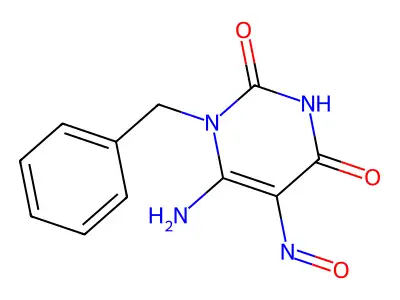 6-amino-1-benzyl-5-nitrosopyrimidine-2,4(1H,3H)-dione structure