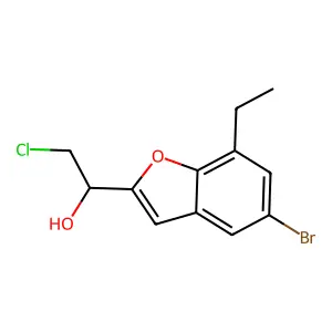 1-(5-Bromo-7-ethyl-1-benzofuran-2-yl)-2-chloroethanol structure