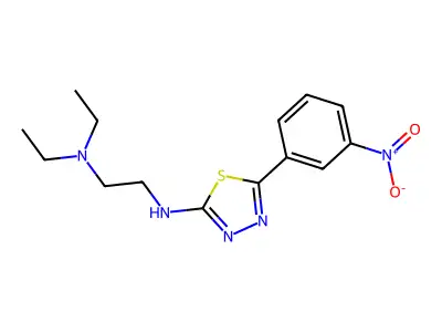 1,2-Ethanediamine, N,N-diethyl-N'-(5-(3-nitrophenyl)-1,3,4-thiadiazol-2-yl)- structure