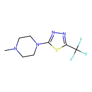 Piperazine, 1-methyl-4-(5-(trifluoromethyl)-1,3,4-thiadiazol-2-yl)- structure