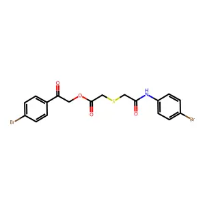 2-(4-Bromophenyl)-2-oxoethyl {[2-(4-bromoanilino)-2-oxoethyl]sulfanyl}acetate structure