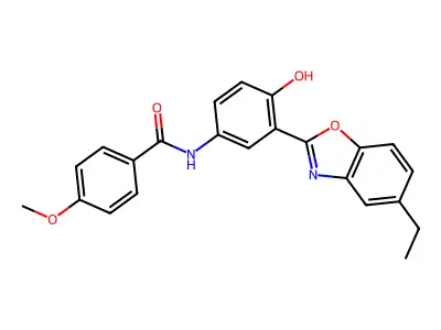 N-[3-(5-Ethyl-1,3-benzoxazol-2-YL)-4-hydroxyphenyl]-4-methoxybenzamide structure