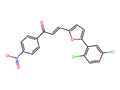 (E)-3-[5-(2,5-dichlorophenyl)furan-2-yl]-1-(4-nitrophenyl)prop-2-en-1-one structure
