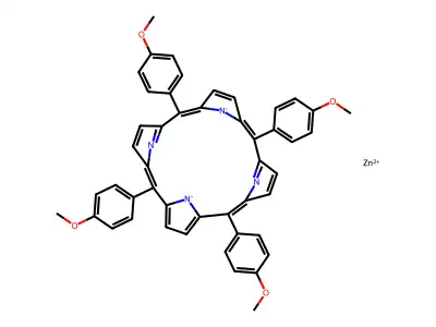 (SP-4-1)-[5,10,15,20-Tetrakis(4-methoxyphenyl)-21H,23H-porphinato(2-)- structure