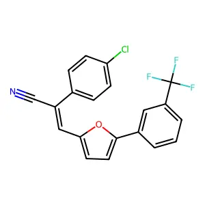 2-(4-Chlorophenyl)-3-{5-[3-(trifluoromethyl)phenyl]-2-furyl}acrylonitrile structure