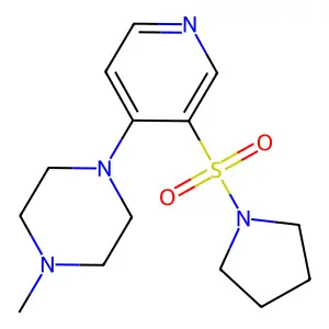 1-methyl-4-(3-pyrrolidin-1-ylsulfonylpyridin-4-yl)piperazine structure