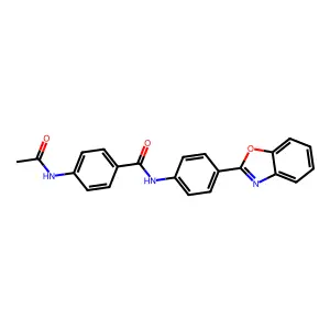 4-acetamido-N-[4-(1,3-benzoxazol-2-yl)phenyl]benzamide structure