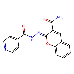 N-[(3-carbamoylchromen-2-ylidene)amino]pyridine-4-carboxamide structure