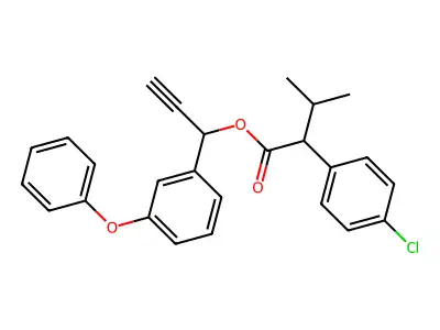 1-(3-Phenoxyphenyl)prop-2-yn-1-yl 2-(4-chlorophenyl)-3-methylbutanoate structure