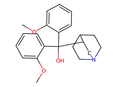 Quinuclidinyl-3-di(2-methoxyphenyl)carbinol structure