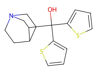 [(3S)-1-azabicyclo[2.2.2]octan-3-yl]-dithiophen-2-ylmethanol structure