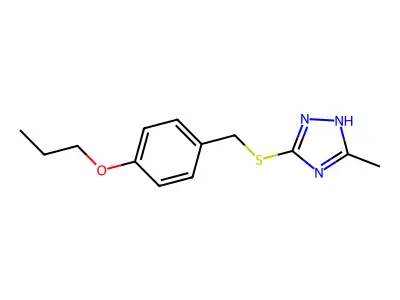 5-methyl-3-[(4-propoxyphenyl)methylsulfanyl]-1H-1,2,4-triazole structure