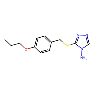 3-[(4-Propoxyphenyl)methylsulfanyl]-1,2,4-triazol-4-amine structure