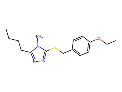 3-Butyl-5-[(4-ethoxyphenyl)methylsulfanyl]-1,2,4-triazol-4-amine structure