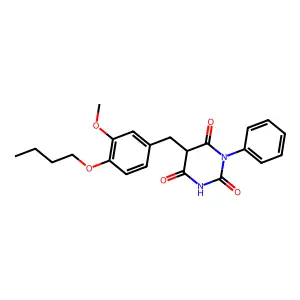 5-((4-Butoxy-3-methoxyphenyl)methyl)-1-phenyl-2,4,6(1H,3H,5H)-pyrimidinetrione structure