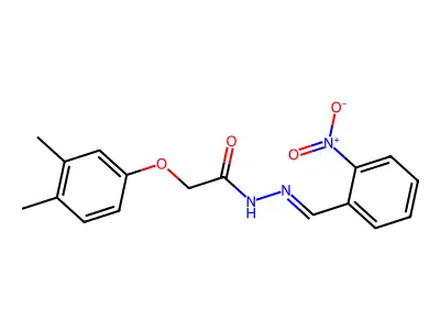 2-(3,4-dimethylphenoxy)-N'-[(E)-(2-nitrophenyl)methylidene]acetohydrazide structure
