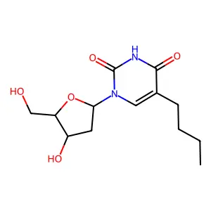 2,4(1H,3H)-Pyrimidinedione, 5-butyl-1-(2-deoxy-beta-D-erythro-pentofuranosyl)- structure
