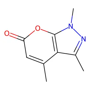 Pyrano(2,3-c)pyrazol-6(1H)-one, 1,3,4-trimethyl- structure