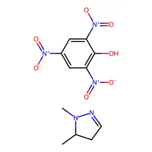 2,4,6-Trinitrophenol--1,5-dimethyl-4,5-dihydro-1H-pyrazole (1/1) structure