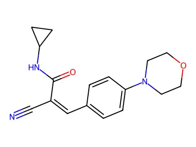 2-cyano-N-cyclopropyl-3-(4-morpholin-4-ylphenyl)prop-2-enamide structure