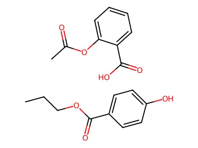 Aspirin mixture with propylparaben structure