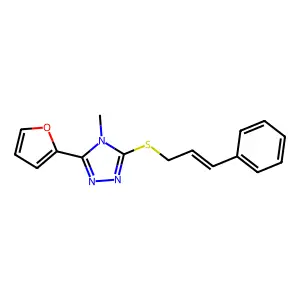 3-(Furan-2-yl)-4-methyl-5-(3-phenylprop-2-enylsulfanyl)-1,2,4-triazole structure