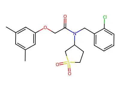N-(2-chlorobenzyl)-2-(3,5-dimethylphenoxy)-N-(1,1-dioxidotetrahydrothiophen-3-yl)acetamide structure