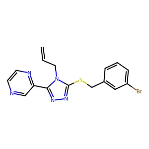 3-[(3-Bromophenyl)methylthio]-4-prop-2-enyl-5-pyrazin-2-yl-1,2,4-triazole structure