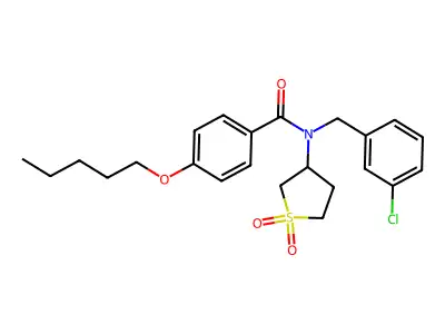 N-(3-chlorobenzyl)-N-(1,1-dioxidotetrahydrothiophen-3-yl)-4-(pentyloxy)benzamide structure