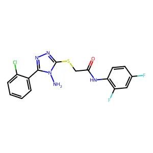 2-{[4-amino-5-(2-chlorophenyl)-4H-1,2,4-triazol-3-yl]sulfanyl}-N-(2,4-difluorophenyl)acetamide structure