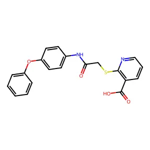 2-({2-Oxo-2-[(4-phenoxyphenyl)amino]ethyl}sulfanyl)pyridine-3-carboxylic acid structure
