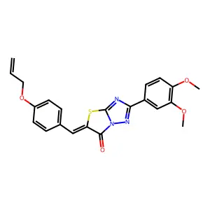 (5Z)-5-[4-(allyloxy)benzylidene]-2-(3,4-dimethoxyphenyl)[1,3]thiazolo[3,2-b][1,2,4]triazol-6(5H)-one structure