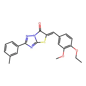(5Z)-5-(4-ethoxy-3-methoxybenzylidene)-2-(3-methylphenyl)[1,3]thiazolo[3,2-b][1,2,4]triazol-6(5H)-one structure