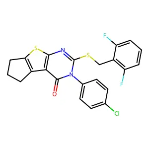 C22H15ClF2N2OS2 structure