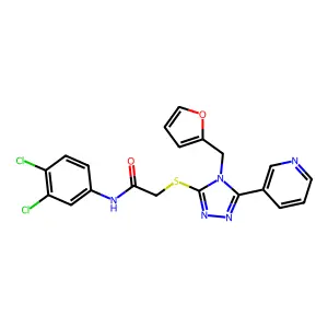 N-(3,4-dichlorophenyl)-2-{[4-(furan-2-ylmethyl)-5-(pyridin-3-yl)-4H-1,2,4-triazol-3-yl]sulfanyl}acetamide structure