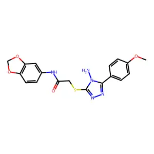 2-{[4-amino-5-(4-methoxyphenyl)-4H-1,2,4-triazol-3-yl]sulfanyl}-N-(1,3-benzodioxol-5-yl)acetamide structure