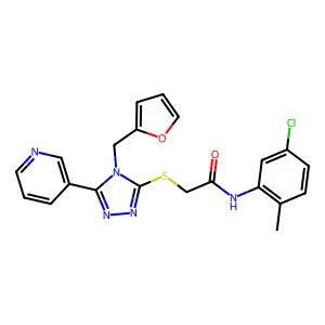 N-(5-chloro-2-methylphenyl)-2-{[4-(furan-2-ylmethyl)-5-(pyridin-3-yl)-4H-1,2,4-triazol-3-yl]sulfanyl}acetamide structure