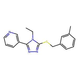 3-(4-Ethyl-5-((3-methylbenzyl)thio)-4H-1,2,4-triazol-3-YL)pyridine structure