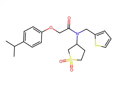 N-(1,1-dioxidotetrahydrothiophen-3-yl)-2-[4-(propan-2-yl)phenoxy]-N-(thiophen-2-ylmethyl)acetamide structure