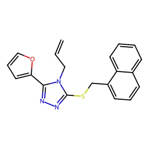 3-(furan-2-yl)-5-[(naphthalen-1-ylmethyl)sulfanyl]-4-(prop-2-en-1-yl)-4H-1,2,4-triazole structure