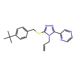 2-{5-[(4-tert-butylbenzyl)sulfanyl]-4-(prop-2-en-1-yl)-4H-1,2,4-triazol-3-yl}pyrazine structure