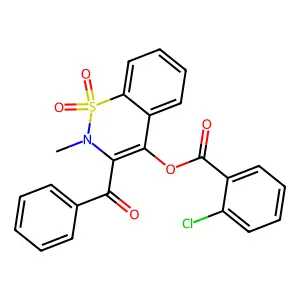 3-benzoyl-2-methyl-1,1-dioxido-2H-1,2-benzothiazin-4-yl 2-chlorobenzoate structure