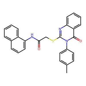 2-{[3-(4-methylphenyl)-4-oxo-3,4-dihydroquinazolin-2-yl]sulfanyl}-N-(naphthalen-1-yl)acetamide structure