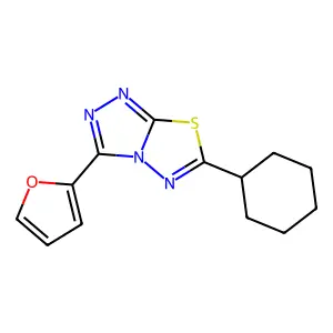 6-Cyclohexyl-3-furan-2-yl-(1,2,4)triazolo(3,4-b)(1,3,4)thiadiazole structure